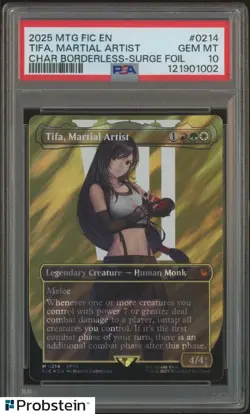 2025 MTG Final Fantasy Borderless Surge Foil 214 Tifa Martial Artist PSA 10 - Image 1