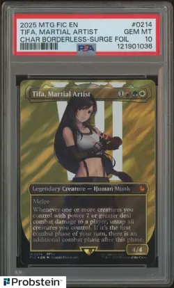 2025 MTG Final Fantasy Borderless Surge Foil 214 Tifa Martial Artist PSA 10 - Image 1