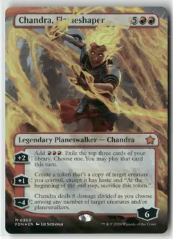 Chandra, Flameshaper (Borderless) 360 Foil NM MTG Foundations Magic - Image 1