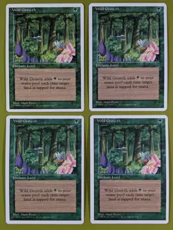 Wild Growth x4 Fourth Edition 4th 4x Playset Magic the Gathering MTG - Image 1