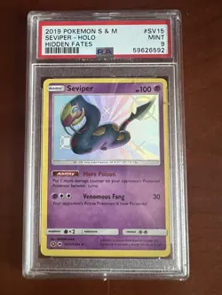 2019 Pokemon, Hidden Fates: Shiny Vault, #SV15/SV94 Seviper, Holo, PSA 9 Mint - Image 1