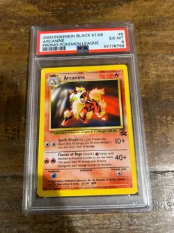 Pokemon 2000 Promo Pokemon League Black Star ARCANINE #6 PSA 6 RARE 3 - Image 1