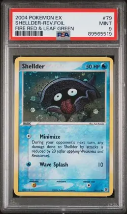 2004 Pokemon Ex Fire Red Leaf Green Reverse Holo Shellder #79 PSA 9 - Image 1