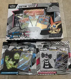 Pokemon Black Bolt & White Flare Victini And 2 Tech Booster Packs Bundle / Lot - Image 1