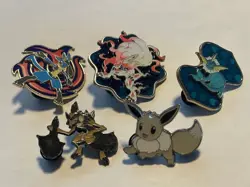 Pokemon Official Pins - Licario Shiny Eevee Vaporeon Kleavor Zoroark - 5 Pins - Image 1