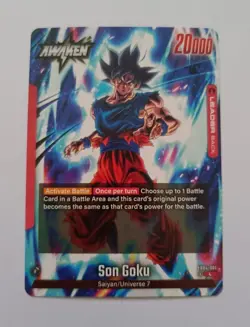 DBS Dragon Ball Fusion World FB04-001 Son Goku Leader Card - Image 1