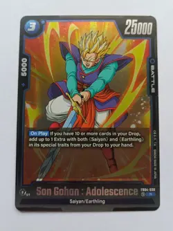 DBS Dragon Ball Fusion World FB04-038 Son Gohan Adolescence RARE Trading Card - Image 1