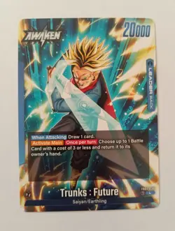 DBS Dragon Ball Fusion World FB01-036 Trunks Future Leader Trading Card - Image 1