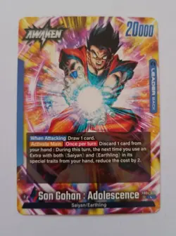 DBS Dragon Ball Fusion World FB04-026 Son Gohan Adolescence Leader Card - Image 1