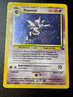 Haunter 06/62 - Fossil Holo Rare Pokemon Card Vintage Damaged - Image 1