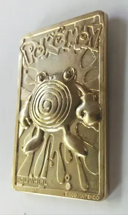 Pokemon Poliwhirl 23K Gold Plated Trading Card 1999 Burger King Fast Shipping!! - Image 2