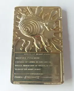 Pokemon Poliwhirl 23K Gold Plated Trading Card 1999 Burger King Fast Shipping!! - Image 4