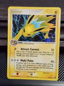 Jolteon 8/115 2005 EX Unseen Forces Pokemon Card Reverse Holo Rare - Nm - Image 2