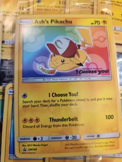 SEALED Ash’s Pikachu TCG SM108 2017 Promo Card Pokemon "I Choose You" - Image 2