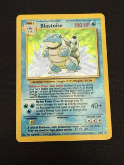 Pokemon Blastoise 2/102 Unlimited Holo Base Set Card 1999 Unplayed Ex+ Cond LOOK - Image 1
