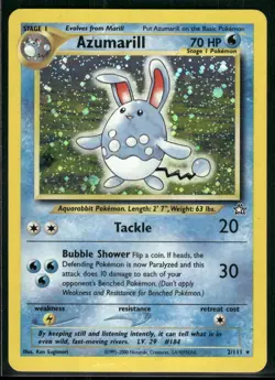 Azumarill 2/111 1st Edition Holo Rare Neo Genesis WOTC 2000 Pokemon Card LP - Image 1