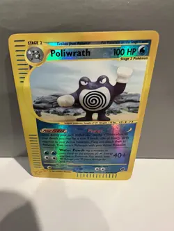 Pokemon Card Poliwrath 24/165 Expedition Set Holo Rare Reverse Foil 2002 - Image 1