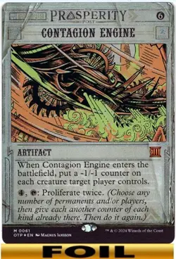 1x - Contagion Engine - FOIL SHOWCASE - OTJ: Breaking News OTP - NM MTG - Image 1