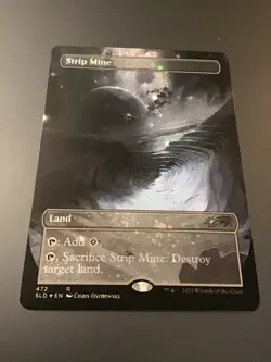 MTG Secret Lair #472 Strip Mine Borderless Galaxy Foil NM - Image 1