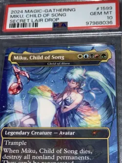 2024 MTG SECRET LAIR DROP #1599 MIKU, CHILD OF SONG PSA 10 - Collect Rare Cards - Image 3