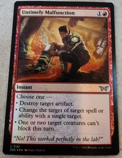 Untimely Malfunction - #161 Foil - Duskmourn: House of Horror - Mtg - Image 1