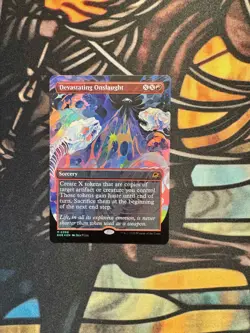 Devastating Onslaught Edge of Eternities Borderless Foil Mythic Rare - Image 1