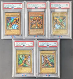 PSA 9 2002 Exodia 5 Card Complete Ultra Rare 1st ED LOB-124 YuGiOh English Wavy - Image 1