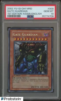 2002 Yu-Gi-Oh! MRD 1st Edition #000 Gate Guardian Asian English PSA 10 GEM MINT - Image 1