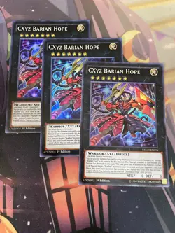 YUGIOH - CXYZ BARIAN HOPE X3 - SUPER RARE - NECH - 1ST ED - NM - Image 1