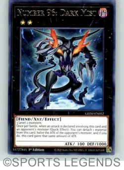 2020 Yugioh Genesis Impact 1st ed playset X3 Number 96 Dark Mist - Image 1