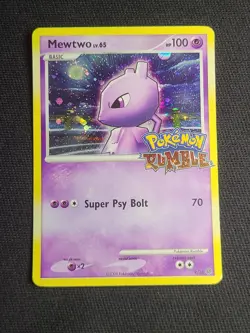 Mewtwo 9/16 Rumble Holo MP- [Holo Bleed 2 Swirls] Video Game Promo Pokemon Card - Image 2