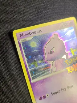 Mewtwo 9/16 Rumble Holo MP- [Holo Bleed 2 Swirls] Video Game Promo Pokemon Card - Image 4