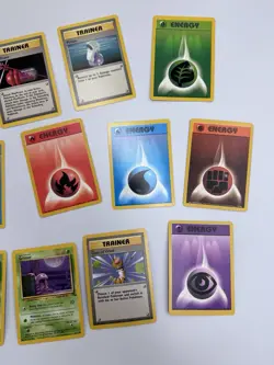 Vintage 1999 Pokemon Card Lot w/ Yellow Bulbasaur Binder Trainer Energy Grimer - Image 4