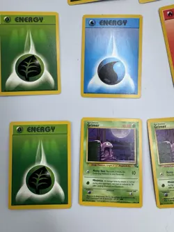 Vintage 1999 Pokemon Card Lot w/ Yellow Bulbasaur Binder Trainer Energy Grimer - Image 5