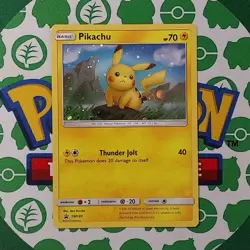 Pikachu SM183 SM Black star Promo Holo NM Pokemon Card English - Image 1
