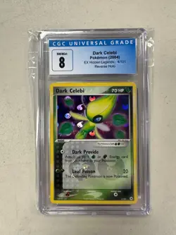 CGC 8 Dark Celebi Reverse Holo MINT ex Hidden Legends 4/101 Pokemon TCG Card - Image 1