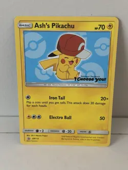 Ash's Pikachu - SM113 - Black Star Promo - Pokemon Card - NM/M - Image 1