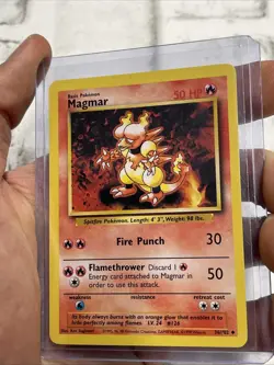 Magmar 36/102 Base Set Pokemon Card Uncommon Vintage Vtg NM/MT Never Played TCG - Image 1