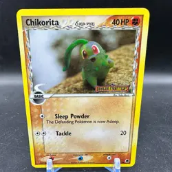 2006 Pokemon TCG Chikorita EX Dragon Frontiers 44/101 Reverse Holo Stamped Card - Image 1