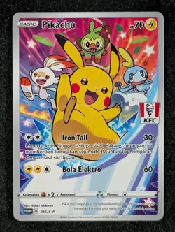 2021 Pokemon PIKACHU 016/S-P KFC Chaki Kids Meal Promo | Indonesian (J) - Image 1