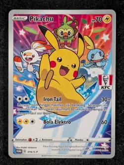 2021 Pokemon PIKACHU 016/S-P KFC Chaki Kids Meal Promo | Indonesian (I) - Image 1
