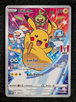2021 Pokemon PIKACHU 016/S-P KFC Chaki Kids Meal Promo | Indonesian (I) - Image 1