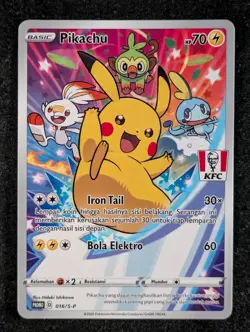 2021 Pokemon PIKACHU 016/S-P KFC Chaki Kids Meal Promo | Indonesian (H) - Image 1