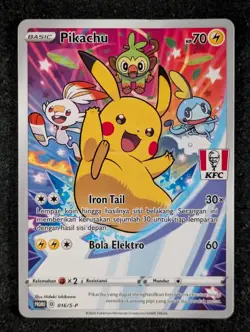 2021 Pokemon PIKACHU 016/S-P KFC Chaki Kids Meal Promo | Indonesian (G) - Image 1