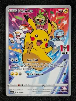 2021 Pokemon PIKACHU 016/S-P KFC Chaki Kids Meal Promo | Indonesian (F) - Image 1