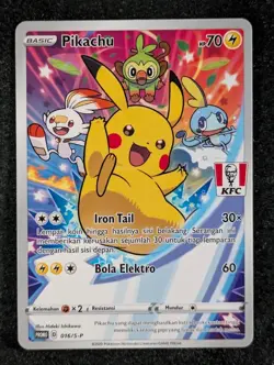 2021 Pokemon PIKACHU 016/S-P KFC Chaki Kids Meal Promo | Indonesian (F) - Image 1