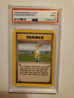 1999 Pokemon Base Set #76 Pokemon Breeder PSA 9 Mint - Image 1