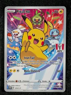 2021 Pokemon PIKACHU 016/S-P KFC Chaki Kids Meal Promo | Indonesian (E) - Image 1
