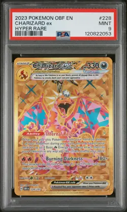2023 Pokemon PSA 9 Charizard ex 228/197 Obsidian Flames Hyper Rare - Image 1