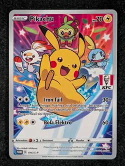 2021 Pokemon PIKACHU 016/S-P KFC Chaki Kids Meal Promo | Indonesian (D) - Image 1